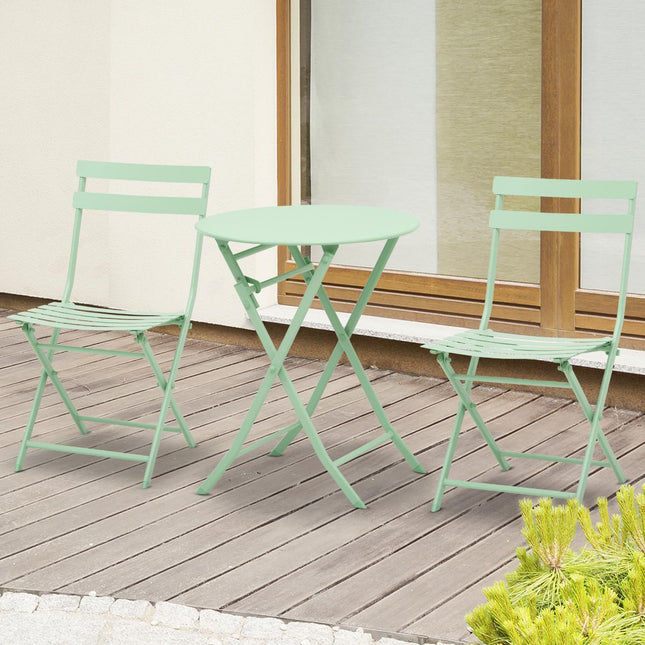 Klappbares Garten-Bistro-Set – Tisch und 2 Stühle, grün