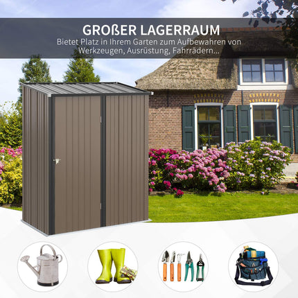 Garden shed 1.34m² Nice roof, galvanized steel Brown