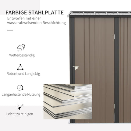 Garden shed 1.34m² Nice roof, galvanized steel Brown