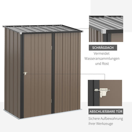 Garden shed 1.34m² Nice roof, galvanized steel Brown