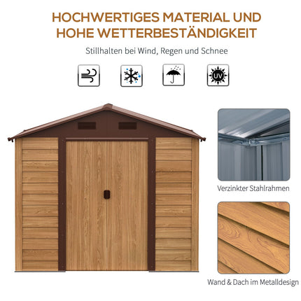 Gartenhaus aus Stahl mit Fenstern, wetterfeste Schiebetüren