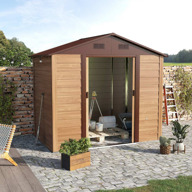 Gartenhaus aus Stahl mit Fenstern, wetterfeste Schiebetüren