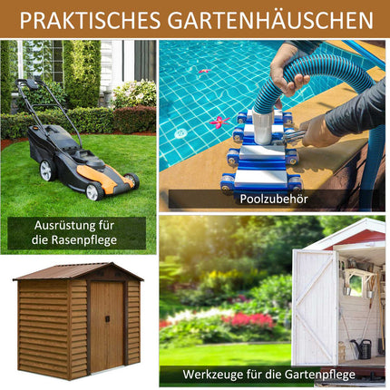 Gartenhaus aus Stahl mit Fenstern, wetterfeste Schiebetüren