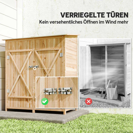 Gartenschrank mit Beistelltisch, Tannenholz, 140 x 75 x 157 cm