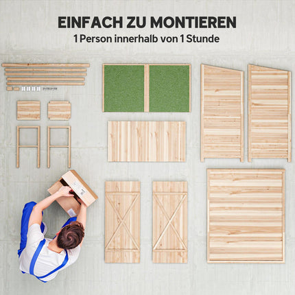 Gartenschrank mit Beistelltisch, Tannenholz, 140 x 75 x 157 cm