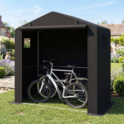 Tuinschuur met ritssluiting, gegalvaniseerd frame, 190x95x194 cm