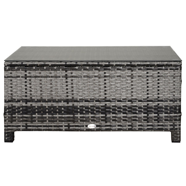 Gartencouchtisch - Polyrattan, Grau, 85 x 50 x 39 cm
