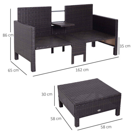Braune Polyrattan-Gartensitzgruppe mit Kissen