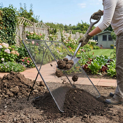 Garden Soil Sieve 100 x 80 cm with Galvanised Mesh, Anthracite, Silver