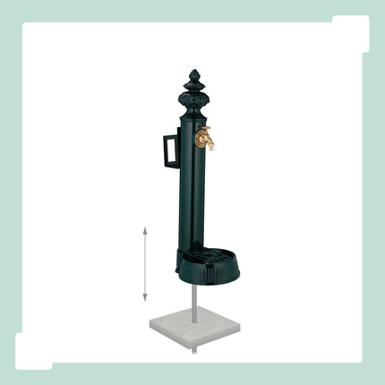 Gartenstehbrunnen, 83 cm – Wasserhahn, Becken, Schlauchhalterung