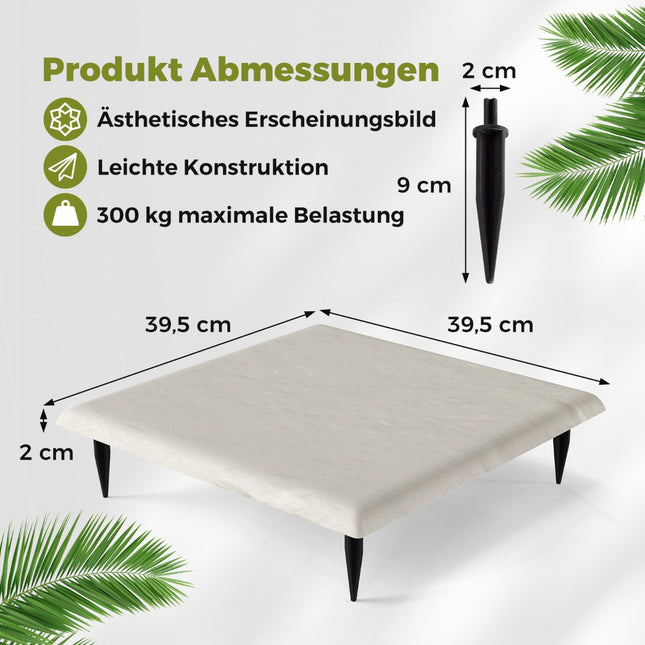 Garten Trittsteine Set, 8 Stück, 39,5 cm, Beige
