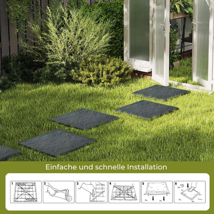 Garden Stepping Stones Set, 8 Pieces, 39.5 cm, Grey
