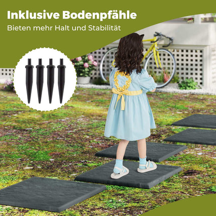 Garden Stepping Stones Set, 8 Pieces, 39.5 cm, Grey