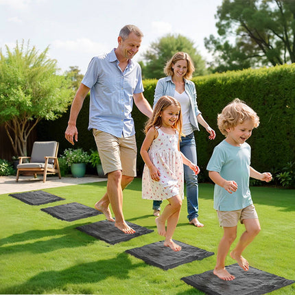 Garden Stepping Stones Set, 8pcs 15.5in Square, Gray