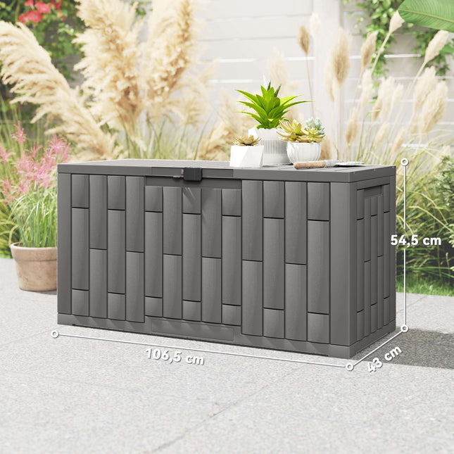 Gartenbox, 227L, wasserdicht, abschließbar, Grau