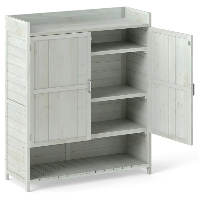 Gartenschrank mit Arbeitsplatte & verstellbaren Einlegeböden