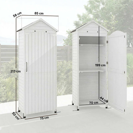 Garden Storage Shed, Adjustable Shelves, Weatherproof Roof