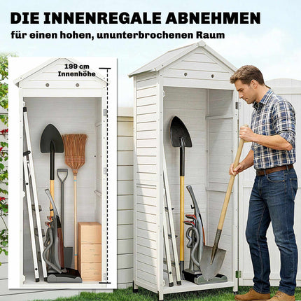 Garden Storage Shed, Adjustable Shelves, Weatherproof Roof