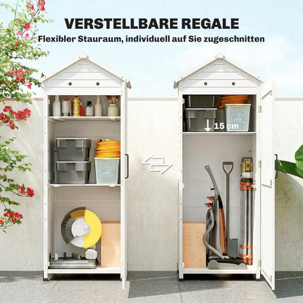 Garden Storage Shed, Adjustable Shelves, Weatherproof Roof