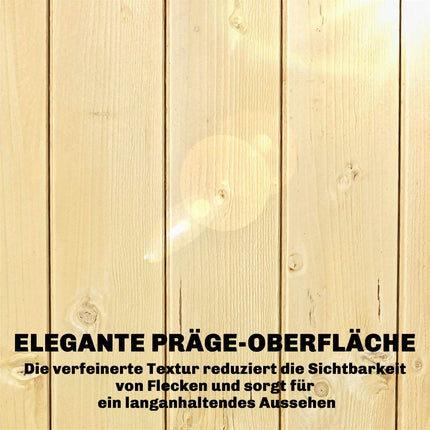 Gartenschuppen, hoher Holzschrank mit verstellbaren Einlegeböden