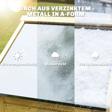 Gartenschuppen, hoher Holzschrank mit verstellbaren Einlegeböden