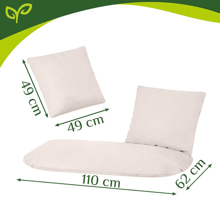 Gartenschaukelauflagen-Set für 2 Personen, Creme, Polyester-Baumwolle