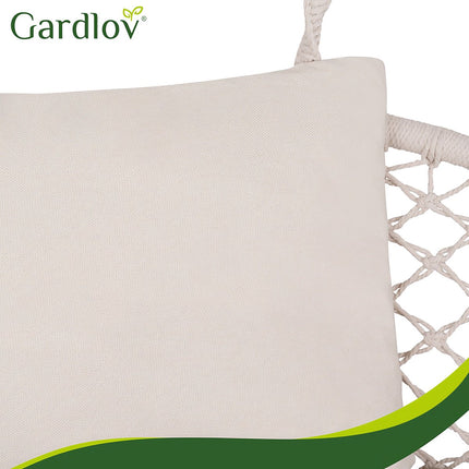 Gartenschaukelauflagen-Set für 2 Personen, Creme, Polyester-Baumwolle