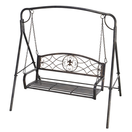 Metal garden swing for 2, bronze finish, 167x123x175 cm