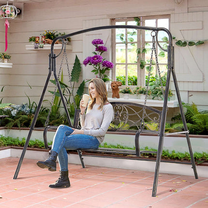 Metal garden swing for 2, bronze finish, 167x123x175 cm