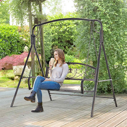 Metal garden swing for 2, bronze finish, 167x123x175 cm