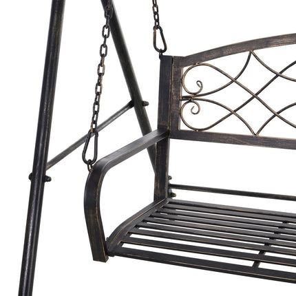 Metal garden swing for 2, bronze finish, 167x123x175 cm