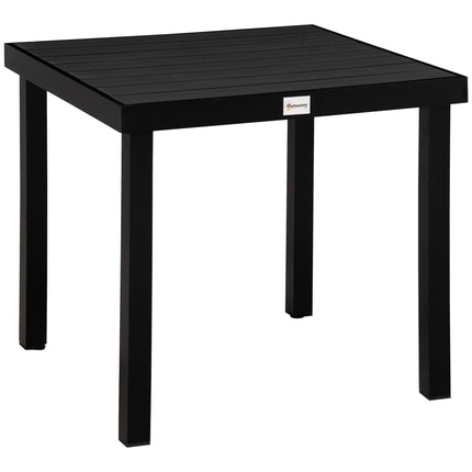 Kompakter Esstisch für 4 Personen im Freien – Schwarz eloxiertes Aluminium 80x80x74 cm