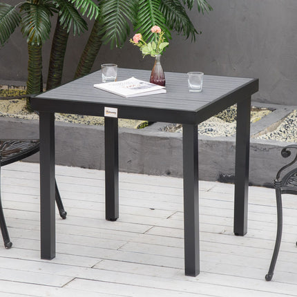 Kompakter Esstisch für 4 Personen im Freien – Schwarz eloxiertes Aluminium 80x80x74 cm