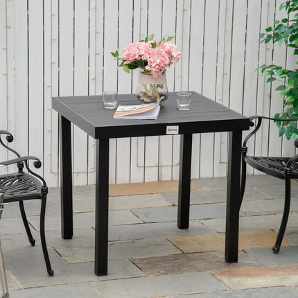 Kompakter Esstisch für 4 Personen im Freien – Schwarz eloxiertes Aluminium 80x80x74 cm