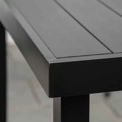 Esstisch für draußen für 6 Personen, pflegeleichtes Aluminium, schwarz