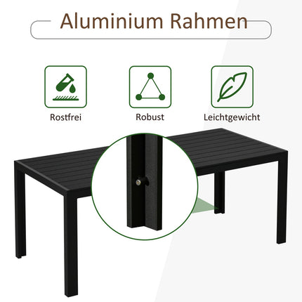 Gartentisch aus schwarzem Aluminium – wetterfest und langlebig