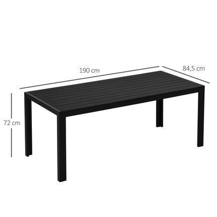 Gartentisch aus schwarzem Aluminium – wetterfest und langlebig