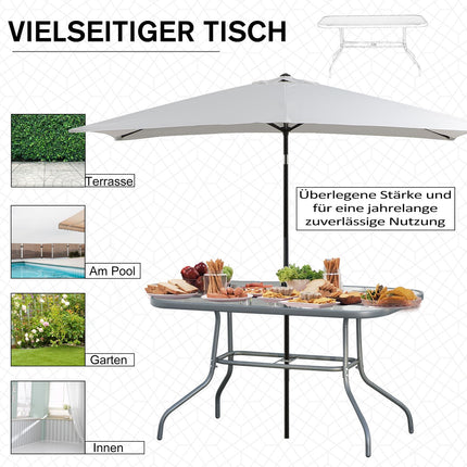 Garden bistro table, Tempered glass top, 120x80x70 cm