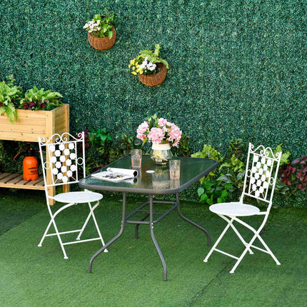 Garden bistro table, Tempered glass top, 120x80x70 cm