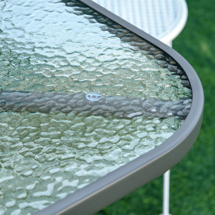 Garden bistro table, Tempered glass top, 120x80x70 cm