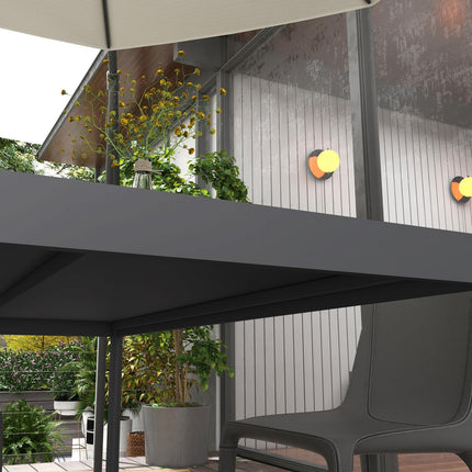 Aluminum patio dining table for 6, dark grey, 145x90x74 cm