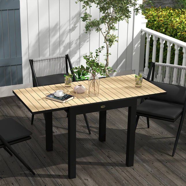 Ausziehbarer Gartentisch für 6 Personen, Aluminium, gelb
