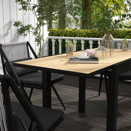 Tuintafel, Eettafel Voor 6 Personen, Terrastafel, Uitschuifbare Balkontafel, Draagvermogen Tot 70 Kg, Aluminium, Geel, 81/162 X 80 X 75 Cm