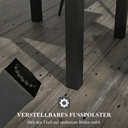 Tuintafel, Eettafel Voor 6 Personen, Terrastafel, Uitschuifbare Balkontafel, Draagvermogen Tot 70 Kg, Aluminium, Geel, 81/162 X 80 X 75 Cm