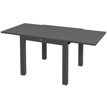 Ausziehbarer Gartentisch aus Aluminium für 6 Personen – Grau