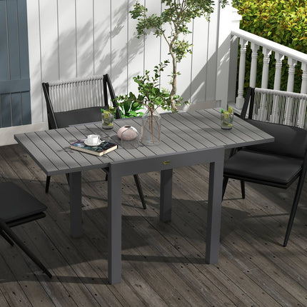 Ausziehbarer Gartentisch aus Aluminium für 6 Personen – Grau