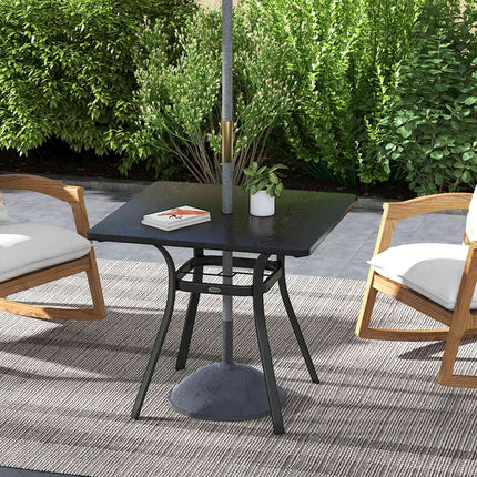 Quadratischer Gartentisch, Stahl, 4-Sitzer, Schwarz, 80x80 cm