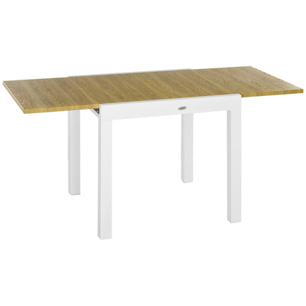 Ausziehbarer Gartentisch, Holzoptik, für 6 Personen, weiß