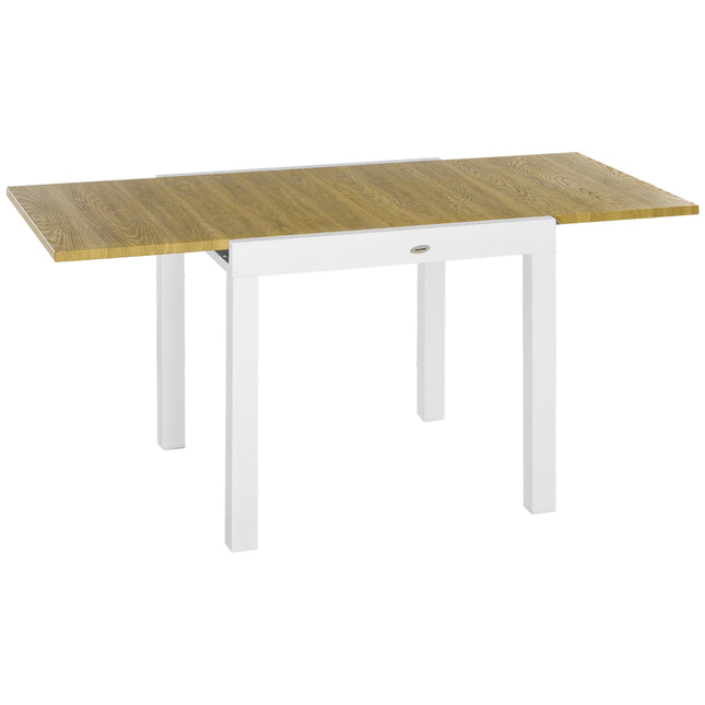 Ausziehbarer Gartentisch, Holzoptik, für 6 Personen, weiß