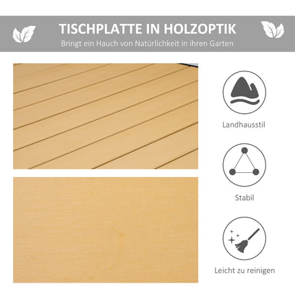 Gartentisch aus Aluminium für 8 Personen, pflegeleichte Oberfläche